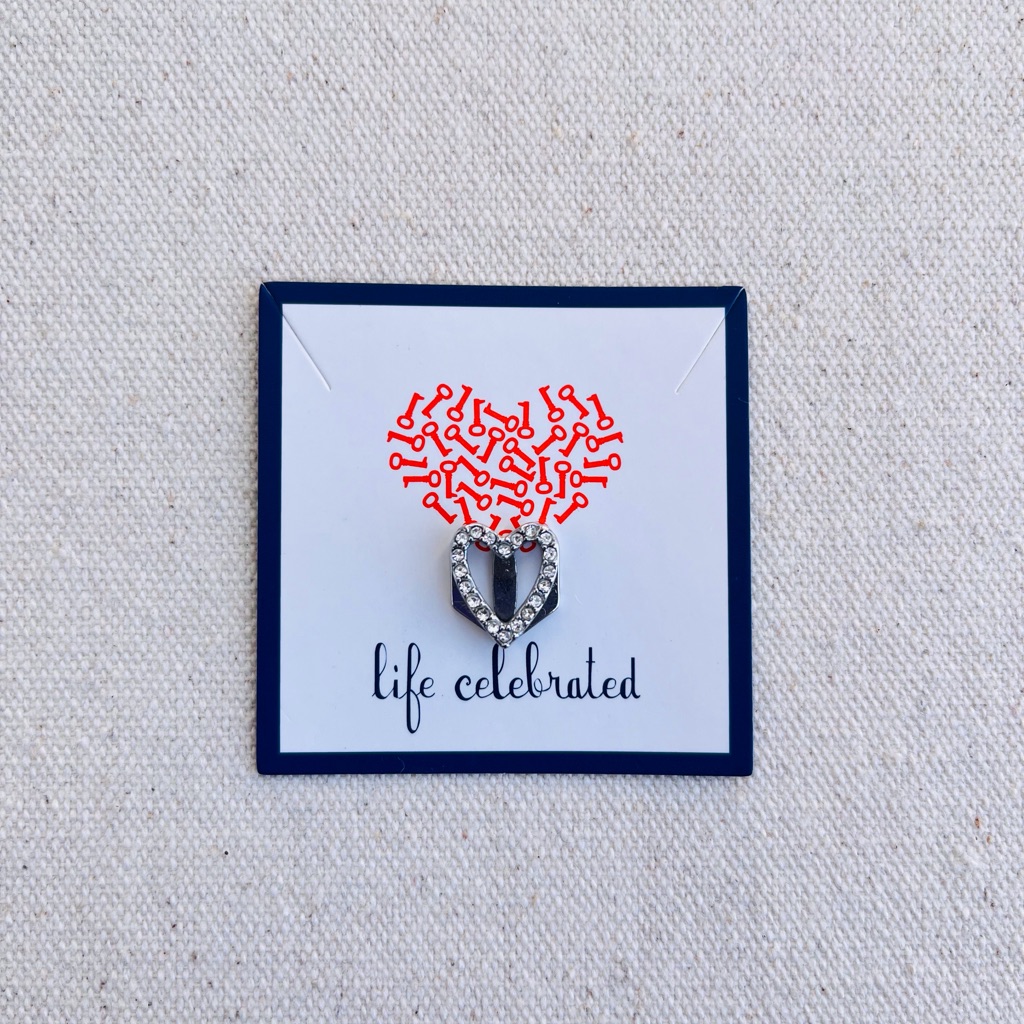 *Heart Charm* Retired Keep Collective Silver Pave